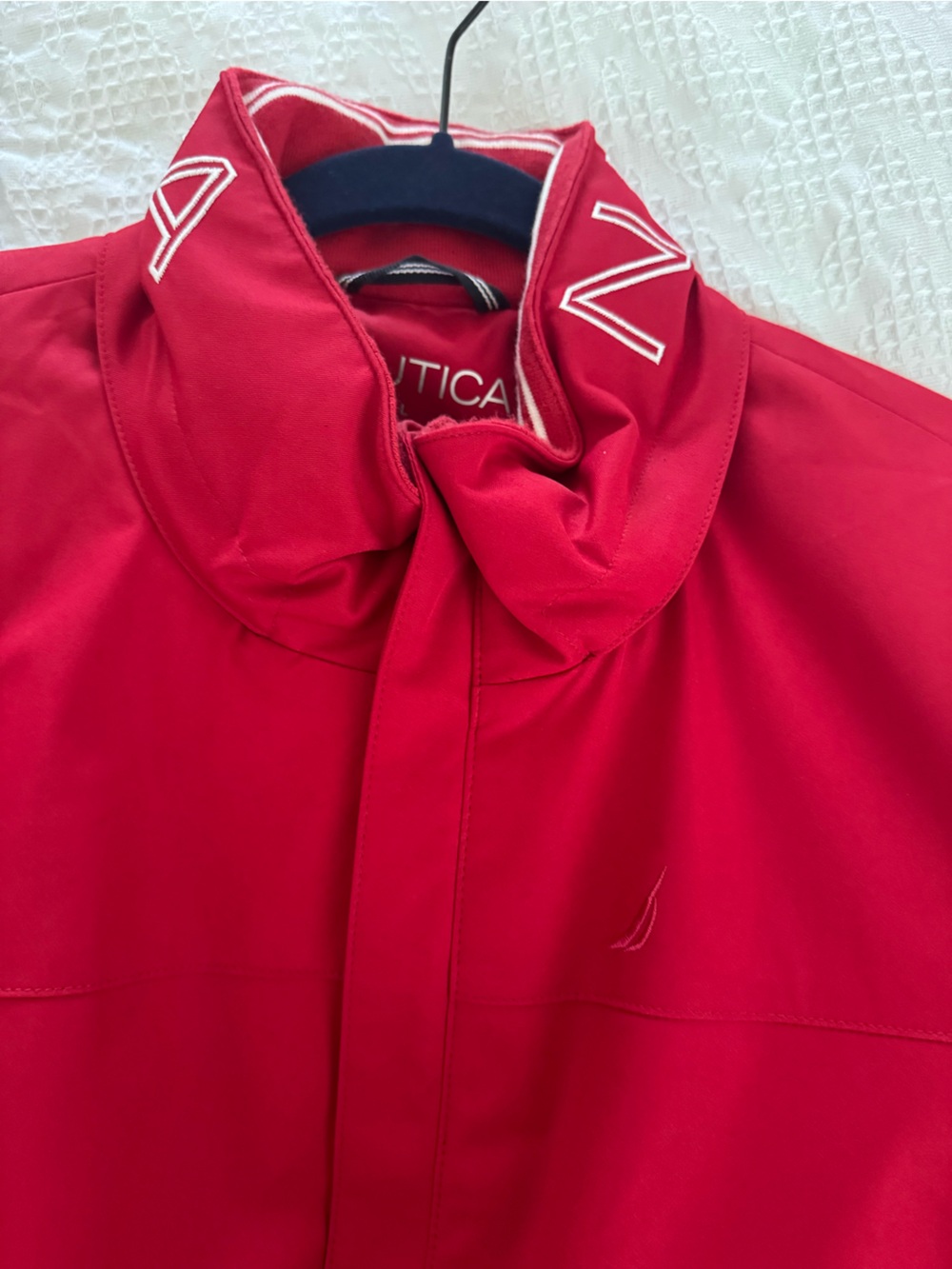 Nautica Red Men's Raincoat with High Collar